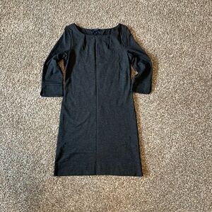 Lands' End Grey Sheath Dress with Bateau Neckline